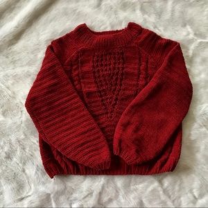 Crimson Cable Knit Sweater